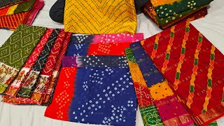 Latest Rajasthani Pure Cotton Bandhani and Lehariya Saree [upl. by Oiliruam]