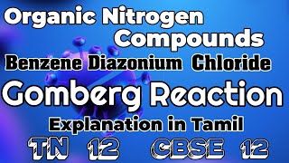 ONC34Gomberg ReactionBenzenediazoniumchlorideExplanation in Tamil [upl. by Nywde229]