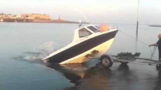 Launching a Warrior fishing boat the quick way WeSellBoatscouk [upl. by Cherey455]