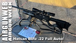 AIRGUN WEEK 2022  Hatsan Blitz 22 FULLAUTO Airgun  Overview velocity tests 50 yard accuracy [upl. by Llertnom322]