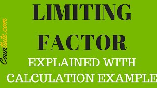 Limiting factor  Explained with Example [upl. by Gahl541]