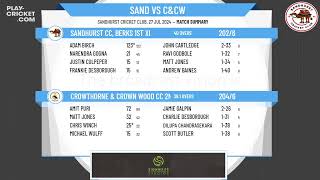 Sandhurst CC Berks 1st XI v Crowthorne amp Crown Wood CC 2nd XI [upl. by Lucas]