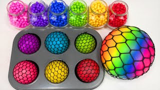 Satisfying Video l How to Make GIANT Rainbow Bubble Stress Ball with Lollipop Slime Cutting ASMR [upl. by Asille]