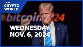 Bitcoin surges to new alltime high as industry celebrates Trump victory CNBC Crypto World [upl. by Mackler881]