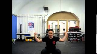 Behind Neck Press in Squat Stance snatch grip  Olympic Lifting preparation [upl. by Ellehsar211]