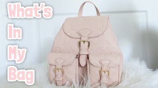 WHAT’S IN MY BAG  🤍 LV Pink Backpack 🤍 [upl. by Kaylee]