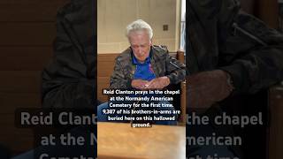 Reid Clanton prays in the chapel at the Normandy American Cemetery for the first time history ww2 [upl. by Aihseket]