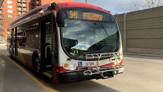 Toronto TTC Proterra Catalyst BE40 Electric Bus Ride on 3726 on route 941 Keele Express [upl. by Kotto]