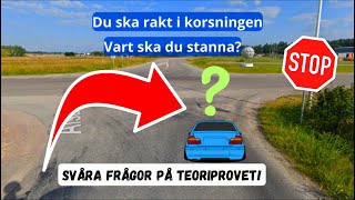 KÖRKORTSTEORI  KÖRKORTSFRÅGOR PÅ TEORIPROVET körkortsteori [upl. by Nobile579]