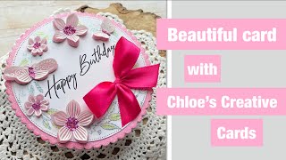 Beautiful card with ChloesCreativeCardsLtd products heatembossing stamping inkblending [upl. by Josy418]