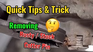 Quick Tips amp Trick  How to Remove Rusty Stuck Frozen Cotter Pin [upl. by Yenruoj72]