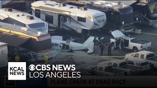 4 people injured when small plane crashes at during NHRA Finals at Pomona Dragstrip [upl. by Abercromby]