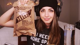 ASMR MealReadytoEat Review  MRE Menu 4 Spaghetti with Beef and Sauce [upl. by Elkin]