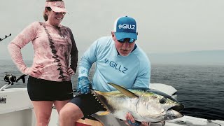 Catching Yellowfin Tuna and Rooster Fish In Golfito Costa Rica [upl. by Gregson]