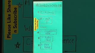 Semicircle अर्द्ध वृत्त Formula [upl. by Iv]