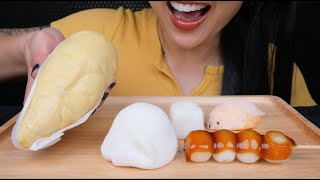 SIMPLE FOODS FRESH DURIAN  MOCHI ASMR SOFT CHEWY ASMR EATING SOUNDS LIGHT WHISPERS  SASASMR [upl. by Kcirdaed529]