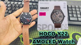 HOCO Y22 AMOLED Calling Smart Watch Unboxing and Full Review  Tech With Babor [upl. by Skippy]