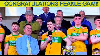 OISIN DONNELLAN VICTORY SPEECH AFTER FEAKLE V SIXMILEBRIDGE  2024 CLARE CLUB HURLING FINAL [upl. by Burris]