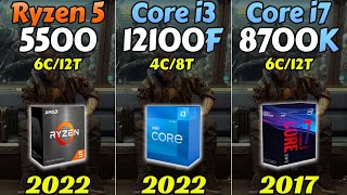 R5 5500 vs i312100F vs i78700K  RTX 3080 and RTX 3060 [upl. by Marillin]