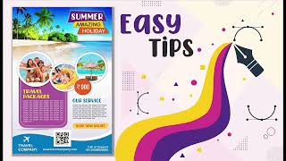 How to Create Pamphlet Design Ideas  Summer Holiday Flyer in CorelDraw [upl. by Sherie308]