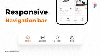 Responsive Navigation bar in Figma  Mobile App Navigation bar [upl. by Gesner]