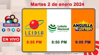 Lotería Nacional LEIDSA y Anguilla Lottery en Vivo 📺│Martes 2 de enero 2024  855 PM [upl. by Nodnal314]