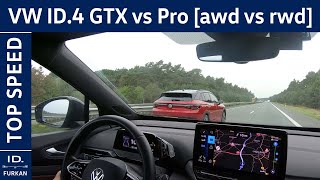 VW ID4 GTX  Top Speed Acceleration 0180 kph  AWD vs RWD comparison [upl. by Salim]