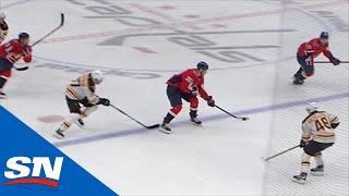 Lars Eller Forced Out Of Game 2 After Getting Tangled Up With Patrice Bergeron [upl. by Yearwood]