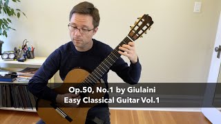 Lesson Andantino Op50 No1 by Giuliani Easy Classical Guitar Vol1 [upl. by Ribble981]