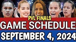 PVL FINALS GAME SCHEDULE SEPTEMBER 4 2024  PVL REIGNFORCE CONFERENCE 2024 pvlgamesschedule [upl. by Notneb]