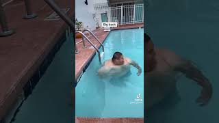 Big back pool workout youtubeshorts shortvideo funny swimming workout pool [upl. by Gittle]