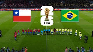 Chile vs Brazil  FIFA World Cup 2026™ Qualifiers  Full Match  Realistic PES Gameplay [upl. by Littman]