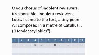 Catullus Hendecasyllabic Meter Lecture 01 of 05 [upl. by Aneerehs]