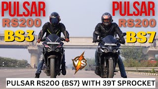 Pulsar RS200 BS7 With 39T Sprocket vs Pulsar RS200 BS3 Drag Race 🔥🔥  The UP46 Rider [upl. by Baryram]