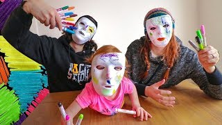 3 MARKER GAME MASTER MASK CHALLENGE vs Mom and Dad 🎨 [upl. by Daukas]