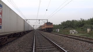 Raging Erode WAP4 Chennai Garibrath burns the track at 130kmph [upl. by Rebecca796]