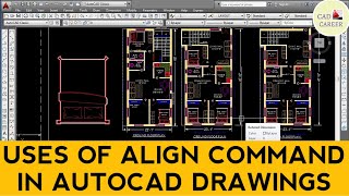 In AutoCAD What is ALIGN command  How to use ALIGN command in AutoCAD drawings  Autocad Alignment [upl. by Minton]