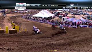 Blake Baggett Passes Barcia and Roczen for the Win on the Last Lap of an EPIC Battle [upl. by Odrareve]