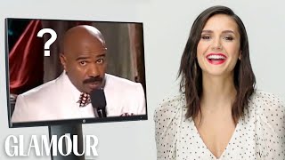 Nina Dobrev Reacts to Viral Pop Culture Moments  Glamour [upl. by Darcee]