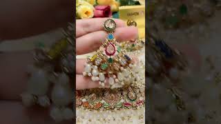 Pakistani Design naboratno with AD stone necklace fyp derose fypシ゚ reels viralvideo short [upl. by Lacee]