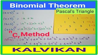 Binomial Theorem In Tamil  Class 11 Pascal Triangle  Kalvikan [upl. by Phila]