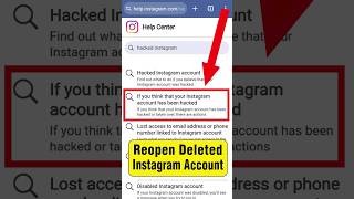 Hacked instagram account recover deleted insta id reopen deleted instagram account restore ig id [upl. by Lowndes]