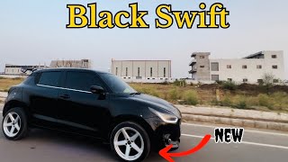 Black Wrap In Swift🔥New Alloy Wheels 🛞 Crazy Modified Swift🔥 [upl. by Anitsua821]