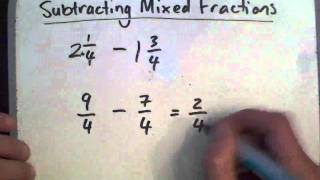 Subtracting mixed fractions [upl. by Acirne]