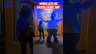 Homer Simpson Gets His Dance On  Universal Passholder Appreciation Party universalstudioshollywood [upl. by Ennaerb]