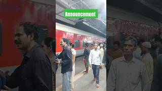 12445Uttar Sampark Kranti Express at New delhi railway station announcement shorts train [upl. by Nylhtiak]