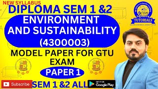 ENVIRONMENT AND SUSTAINABILITY ES 4300003 IMP MODEL PAPER FOR DIPLOMA SEM 1 amp 2  diplomasem1imp [upl. by Corine364]