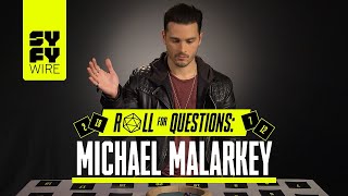 Michael Malarkey Answers If Hes A Vampire Roll For Questions  SYFY WIRE [upl. by Atsirt]