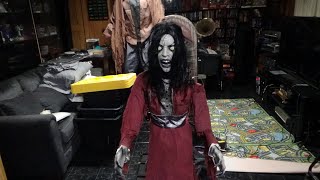 Pneumatic Ghostly Woman Lowes 2023 only 1st pneumatic home animated props [upl. by Adiahs]