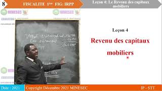 IPSTT FISCALITÉ 1ère FIG Leçon 4 Les revenus des capitaux mobiliers [upl. by Ahserkal989]